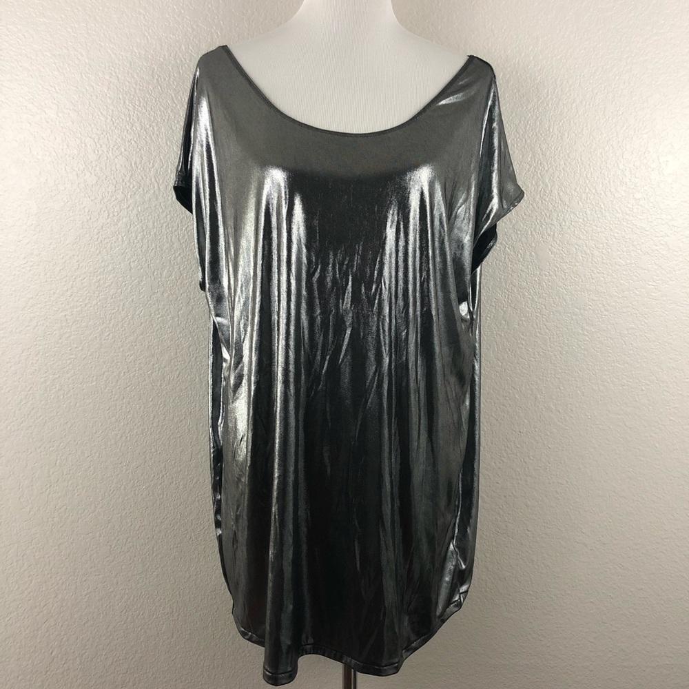 American Apparel Metallic Gray Tunic Top size XS